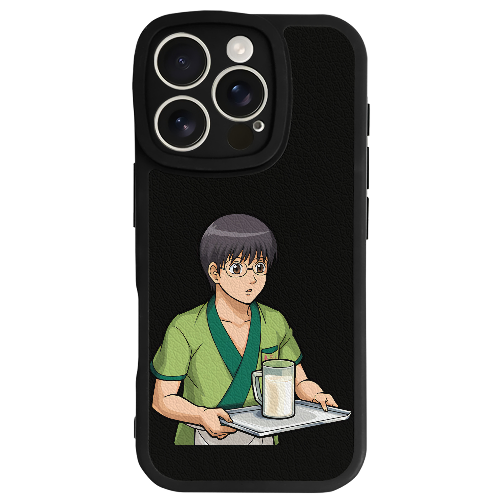 （画像用） ぎんたま 坂田銀時（さかたぎんとき） 神楽 志村新八（しむら しんぱち） GINTAMA Sakata Gintoki Kagura Shimura Shinpachi 【iPhone 16シリーズ対応】シリコンスマホケース（レザー調） 材質：シリコン
